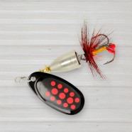 Блешня обертова ZEOX Furor № 3, 6г, колір 010 Black-Red Dot